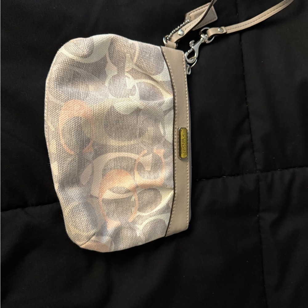 Coach Elegant Beige and Gray Wristlet - Picture 4 of 6
